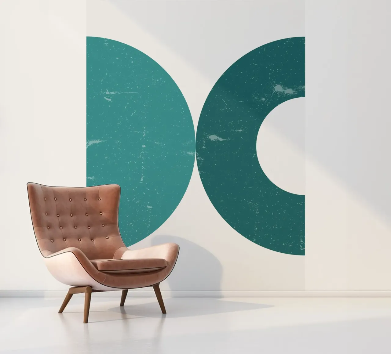 Retro Halbkreis Duo – Modern Art Print Fototapete von Casa Calm