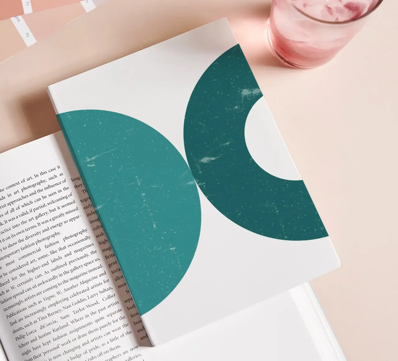 Retro semicircle duo - Modern Art Print notebook by Casa Calm