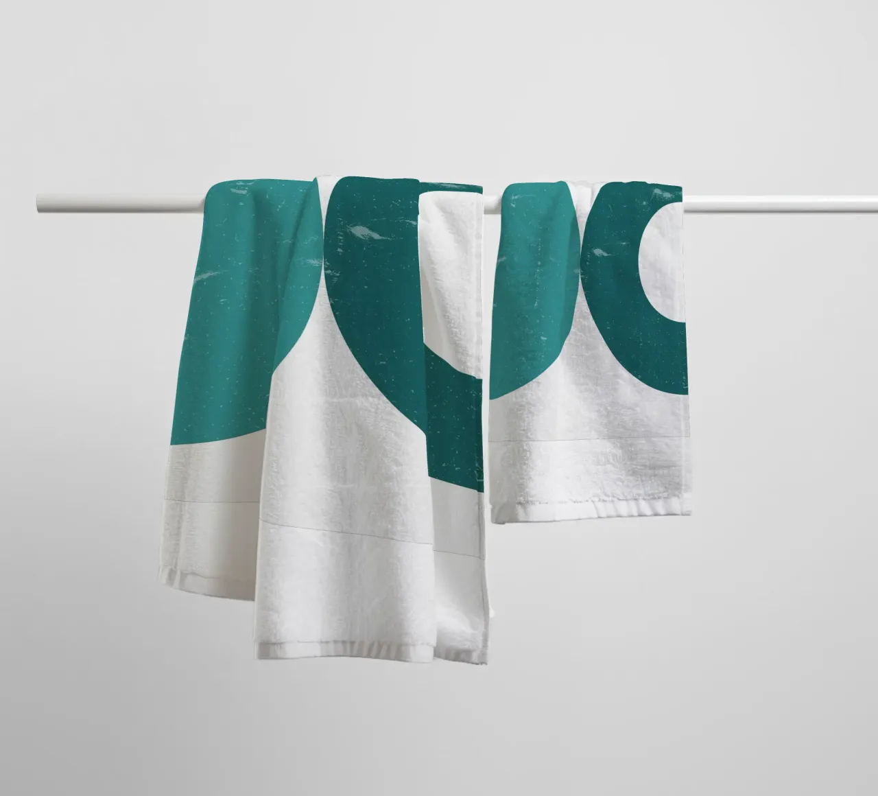 Retro semicircle duo - Modern Art Print towel by Casa Calm