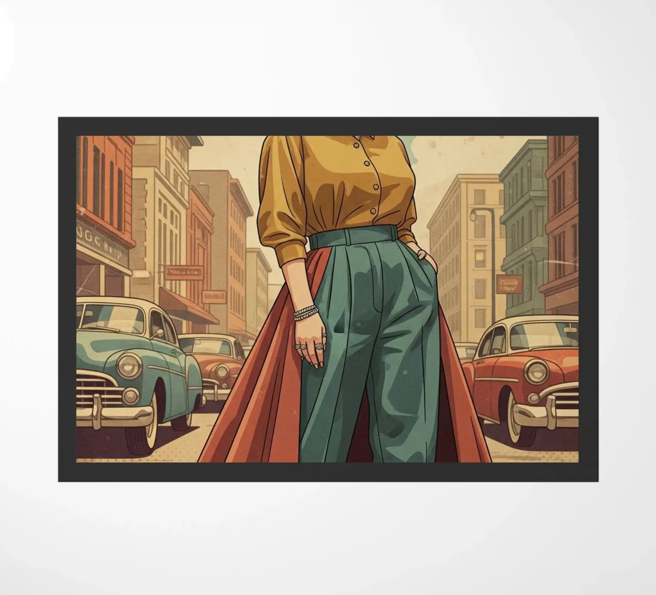 Billie Eilish vintage art doormat by Lembayung art