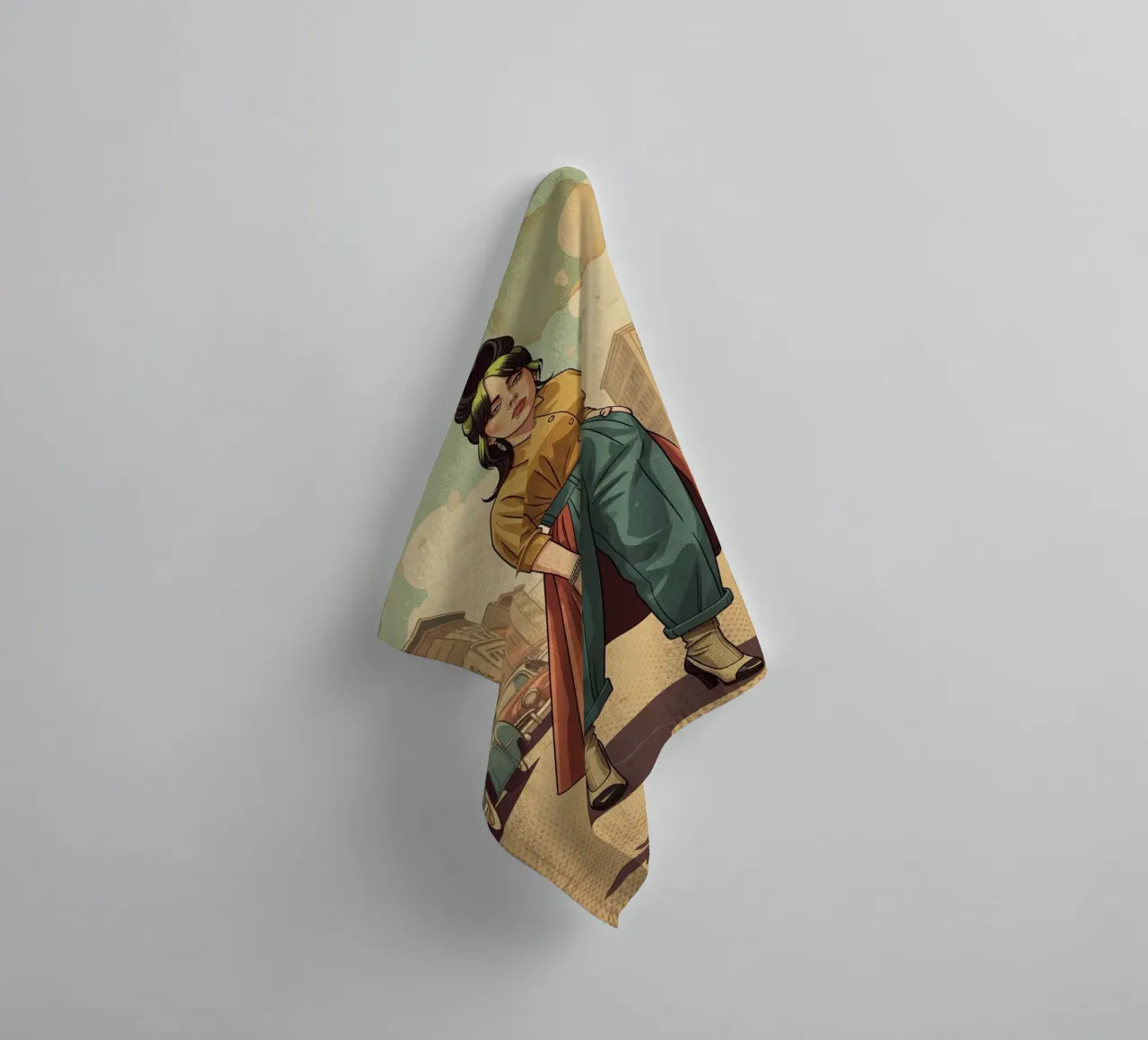Billie Eilish vintage art towel by Lembayung art