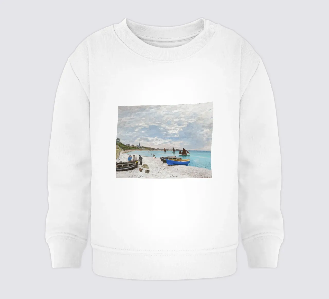 La spiaggia di Sainte-Adresse (1867) di Claude Monet felpa neonato da Monet Art Prints