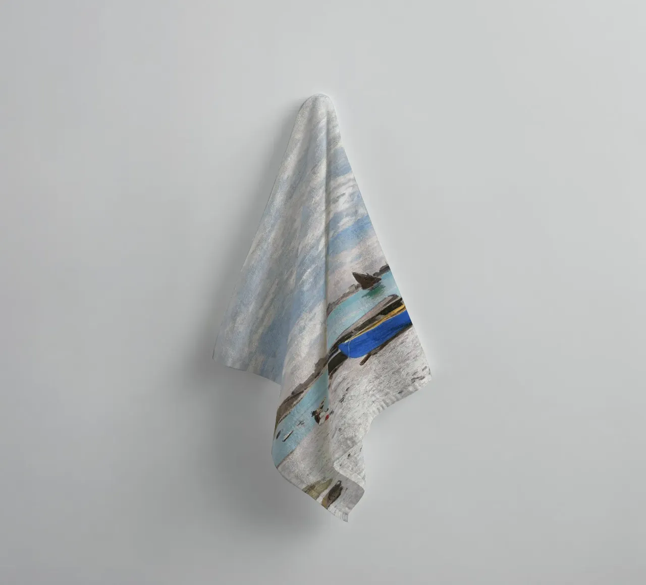 The Beach at Sainte-Adresse (1867) by Claude Monet towel by Monet Art Prints