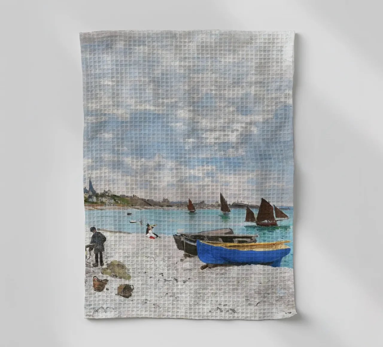 La spiaggia di Sainte-Adresse (1867) di Claude Monet canovaccio da cucina da Monet Art Prints