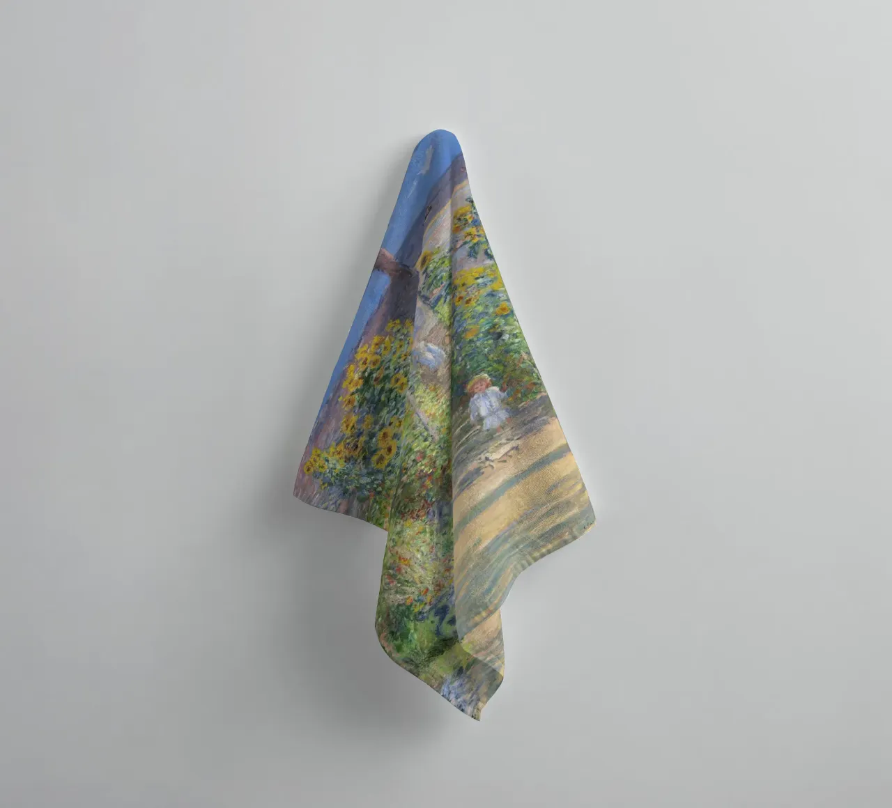 The Artist's Garden at Vétheuil (1881) by Claude Monet towel by Monet Art Prints