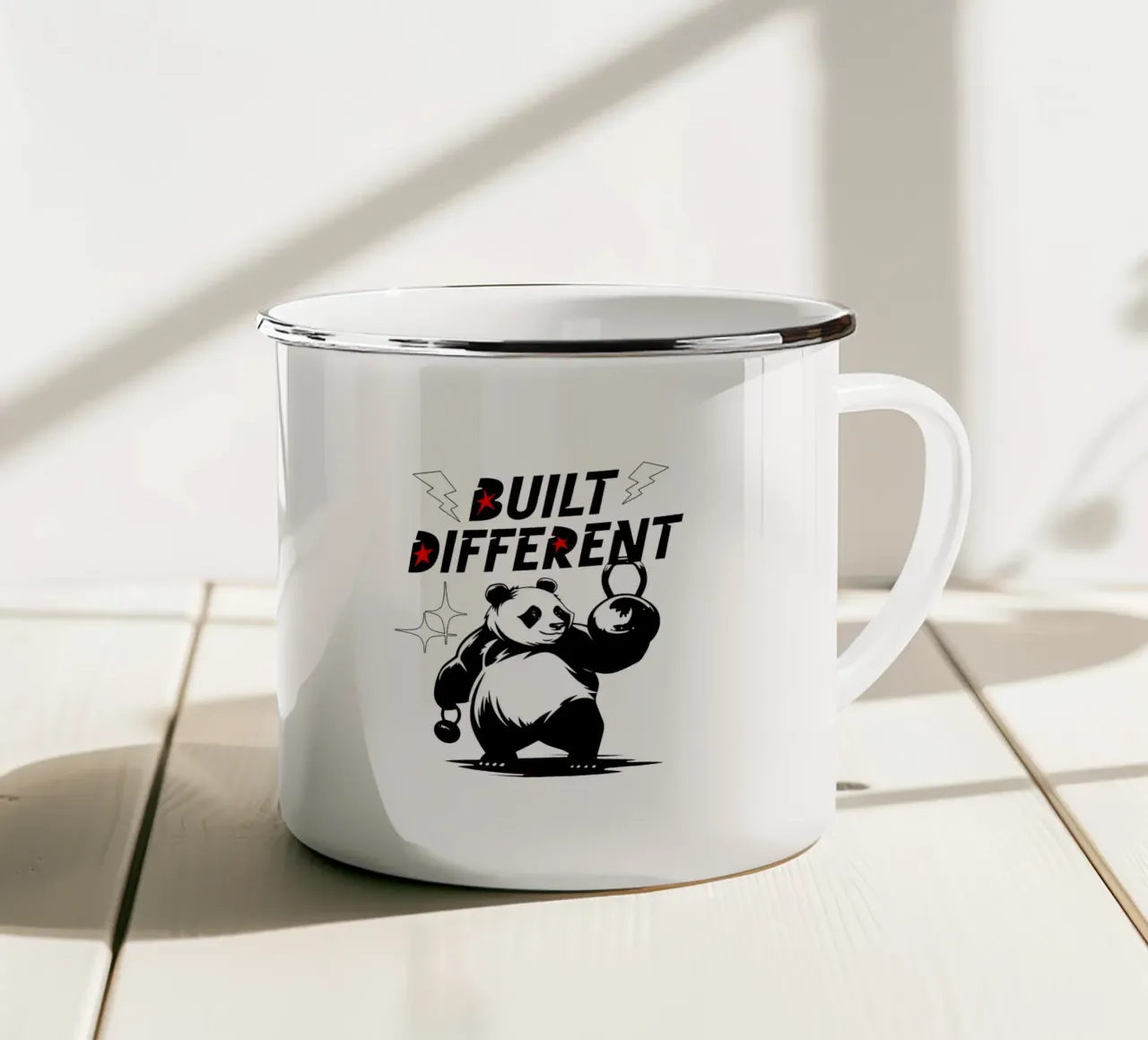 Palestra per panda carini costruita in modo diverso tazza in smalto da Cute