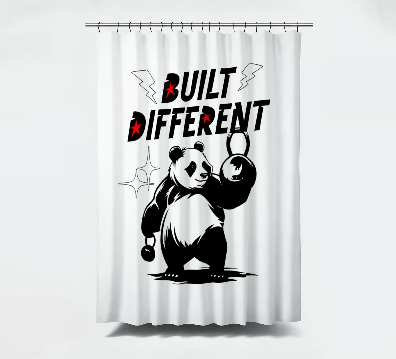 Cute Panda Gym Anders gebaut Duschvorhang von Cute