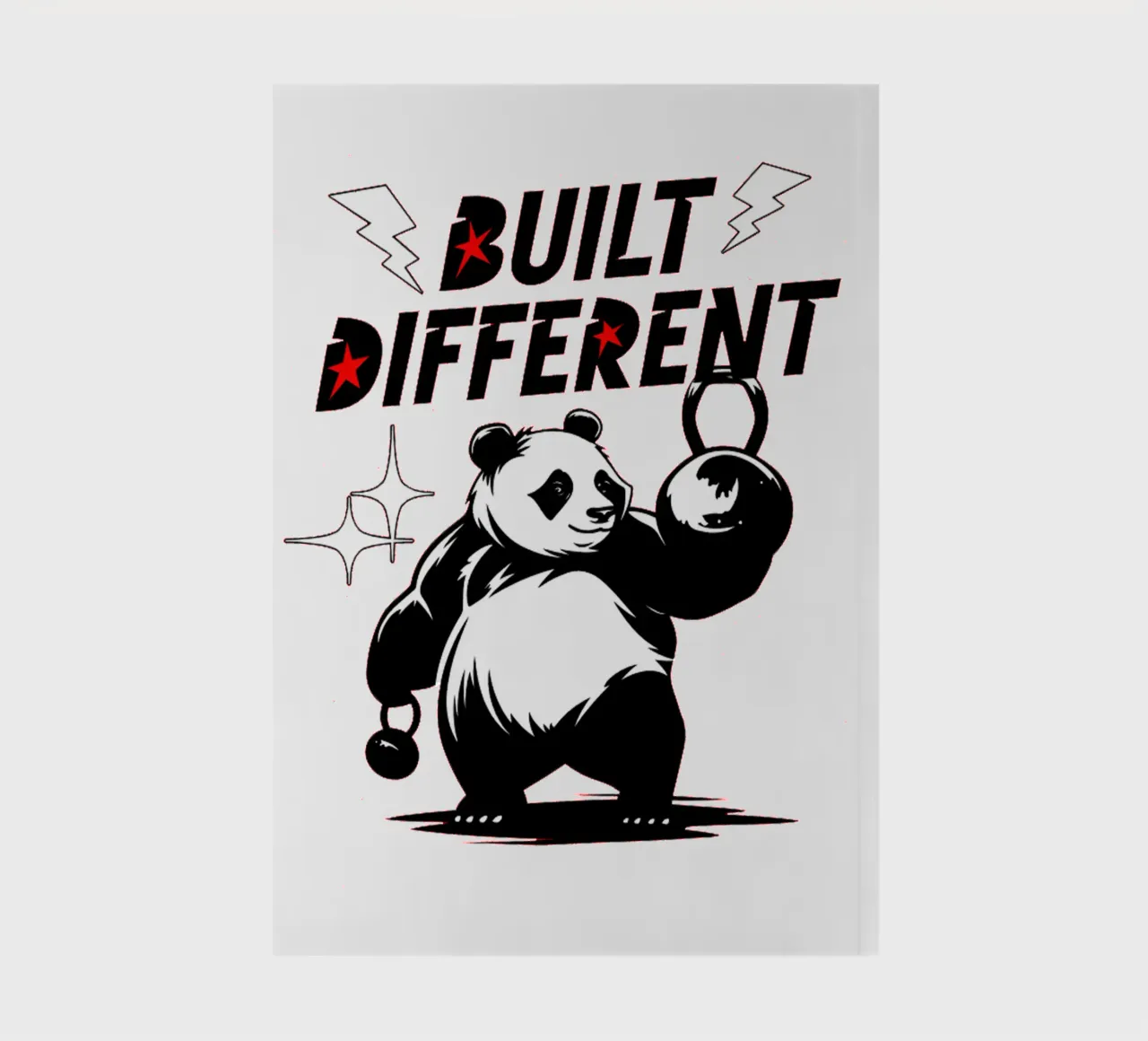 Cute Panda Gym Built Different notebook by Cute