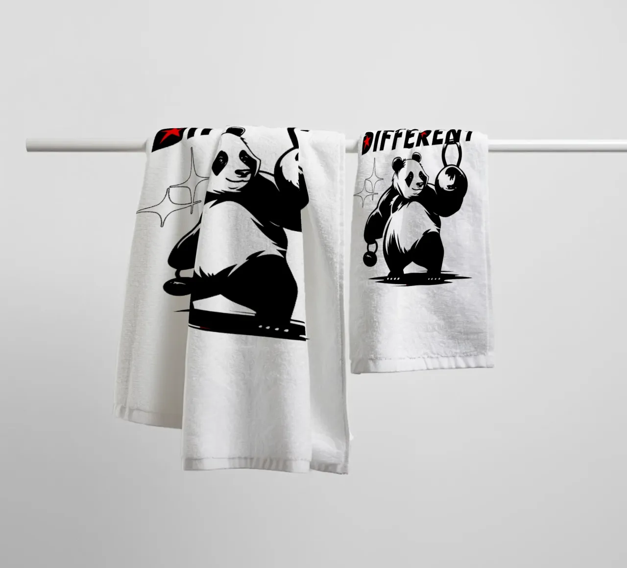 Cute Panda Gym Built Different towel by Cute