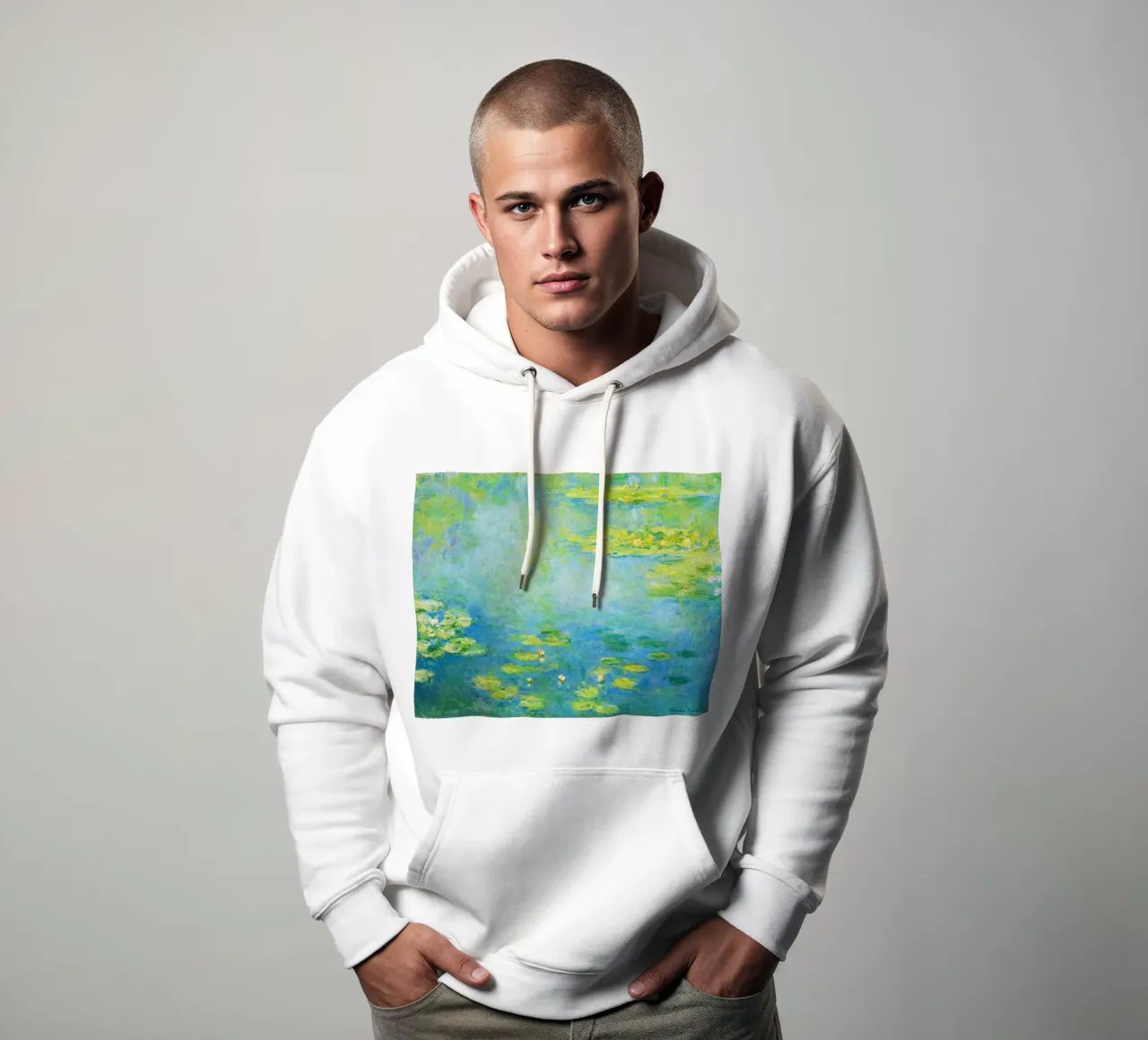 Ninfee di Claude Monet felpa con cappuccio da Monet Art Prints
