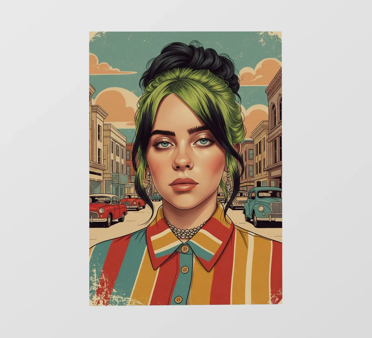 Billie Eilish vintage style backlit film by Lembayung art