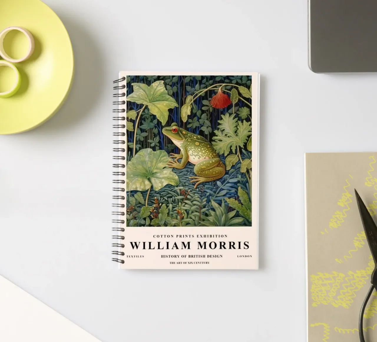frog in the middle of the forest with leaves spiral notebook by Ropech Shop