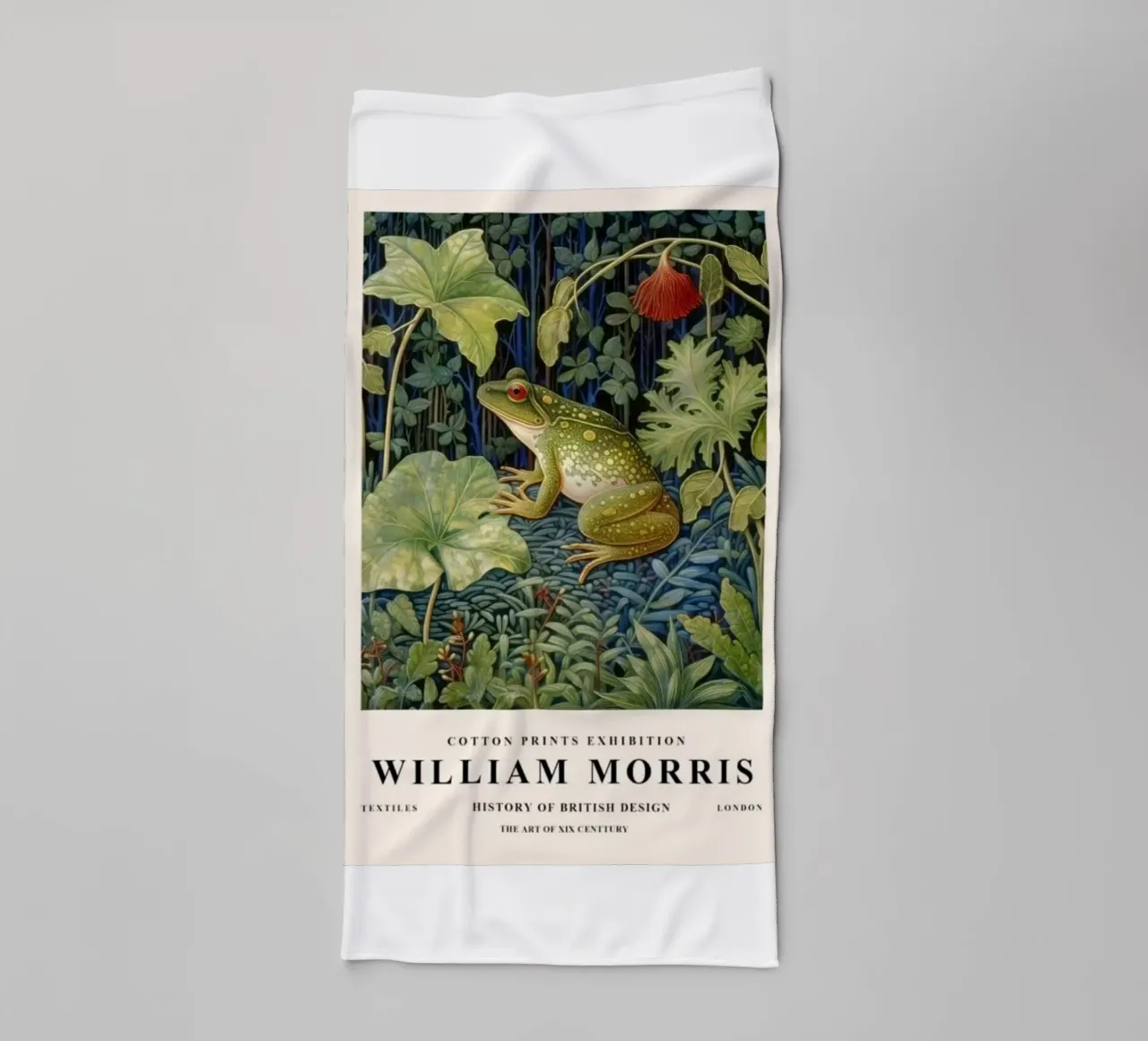 frog in the middle of the forest with leaves towel by Ropech Shop