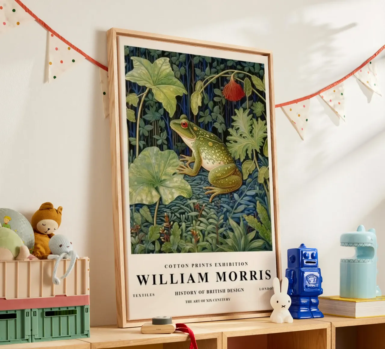 frog in the middle of the forest with leaves canvas by Ropech Shop