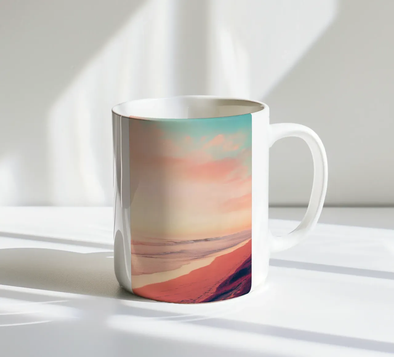 Pastel Horizon ceramic mug by robertmotoiart