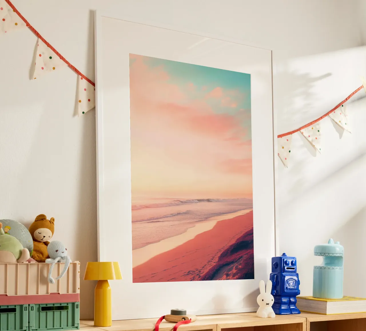 Pastel Horizon poster con telaio in alluminio da robertmotoiart