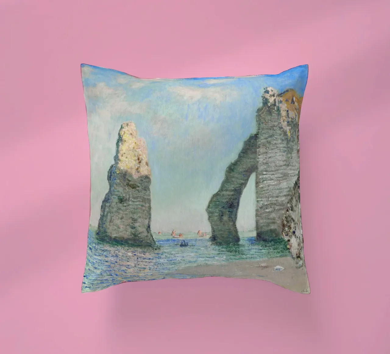 Le scogliere di Étretat di Claude Monet (1885) cuscino da Classic Art Prints