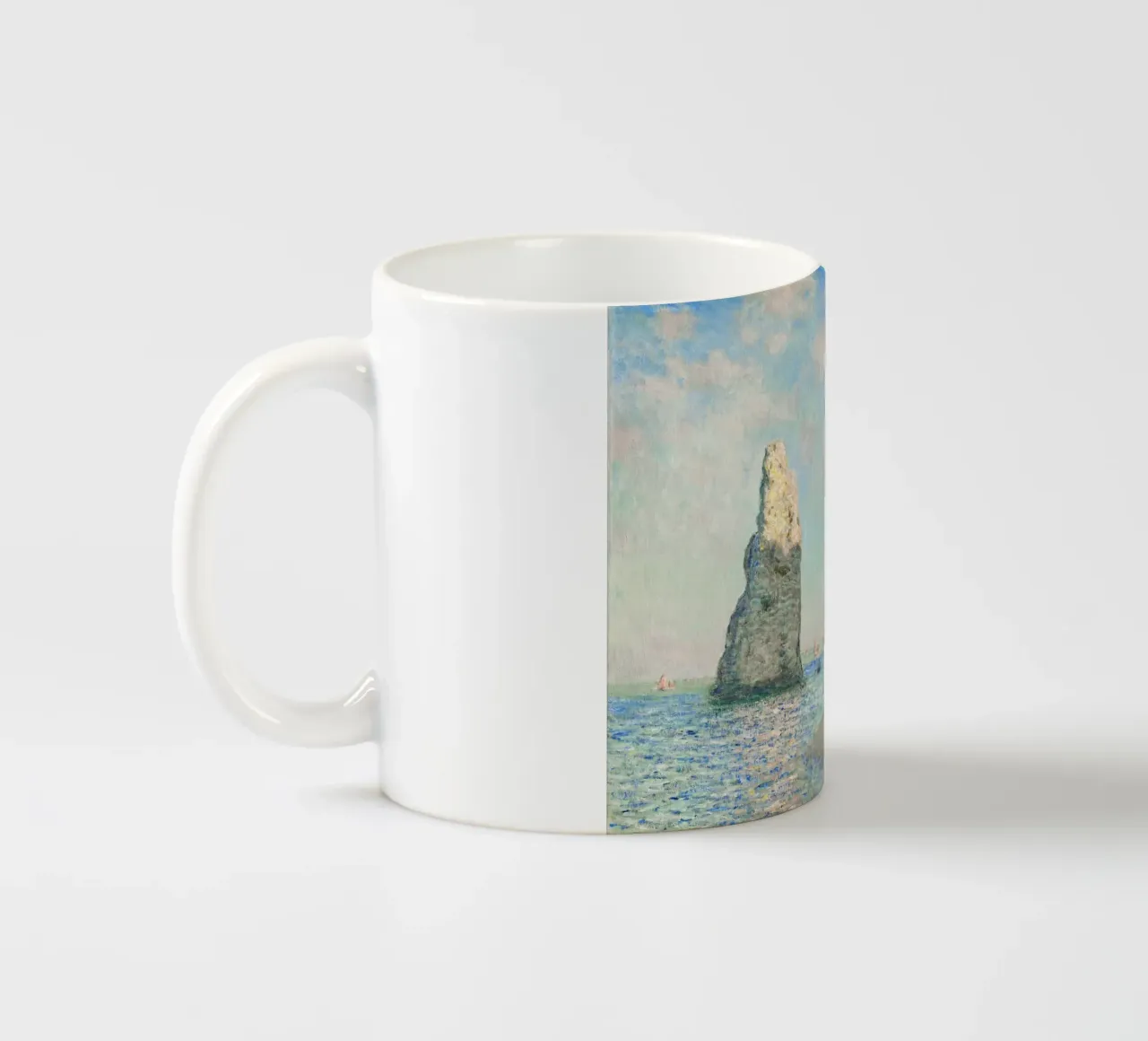 Le scogliere di Étretat di Claude Monet (1885) tazza in ceramica da Classic Art Prints