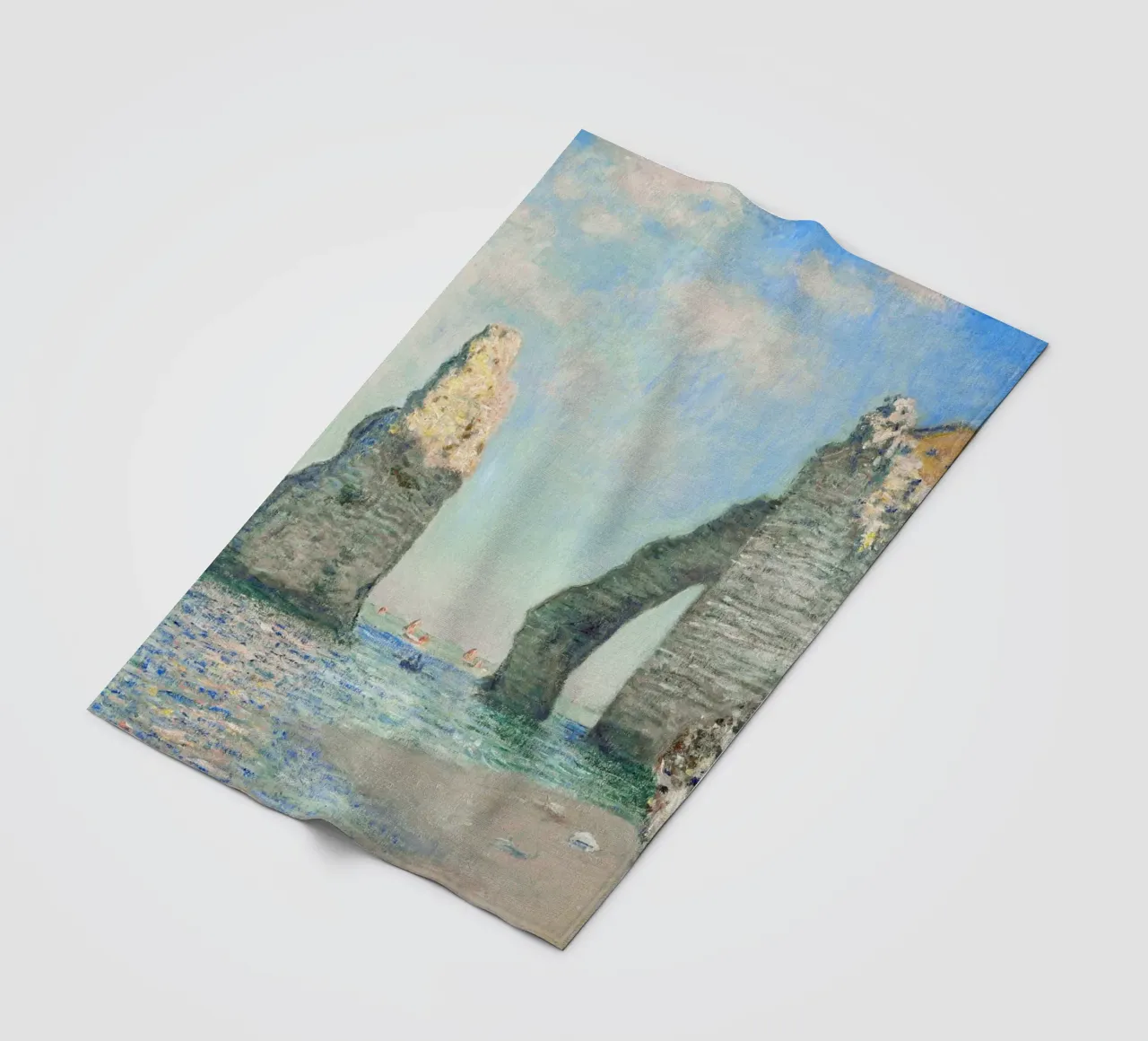Le scogliere di Étretat di Claude Monet (1885) coperta in pile da Classic Art Prints