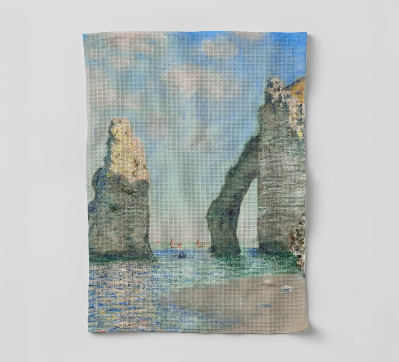 Le scogliere di Étretat di Claude Monet (1885) canovaccio da cucina da Classic Art Prints