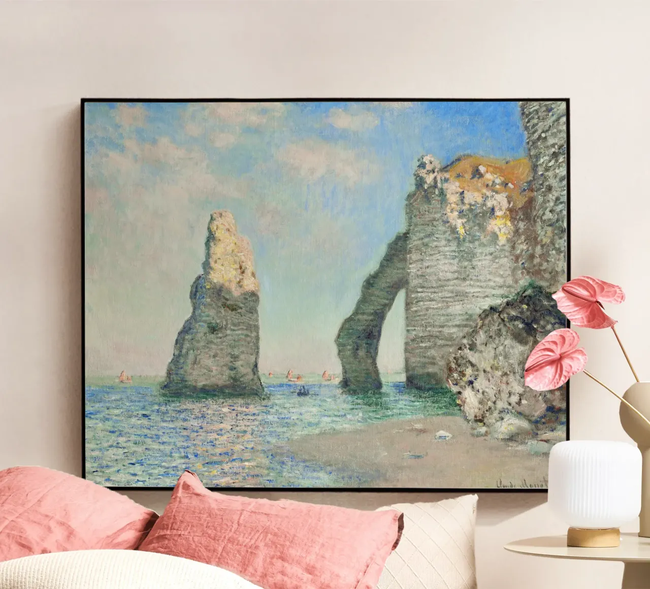 Le scogliere di Étretat di Claude Monet (1885) plexiglass da Classic Art Prints