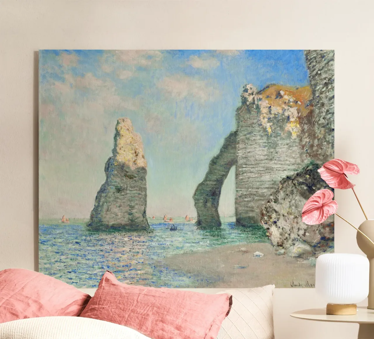 Le scogliere di Étretat di Claude Monet (1885) plexiglass da Classic Art Prints