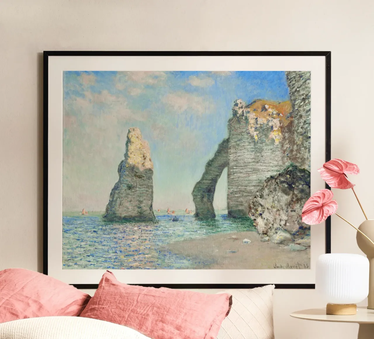 Le scogliere di Étretat di Claude Monet (1885) carta hahnemühle da Classic Art Prints