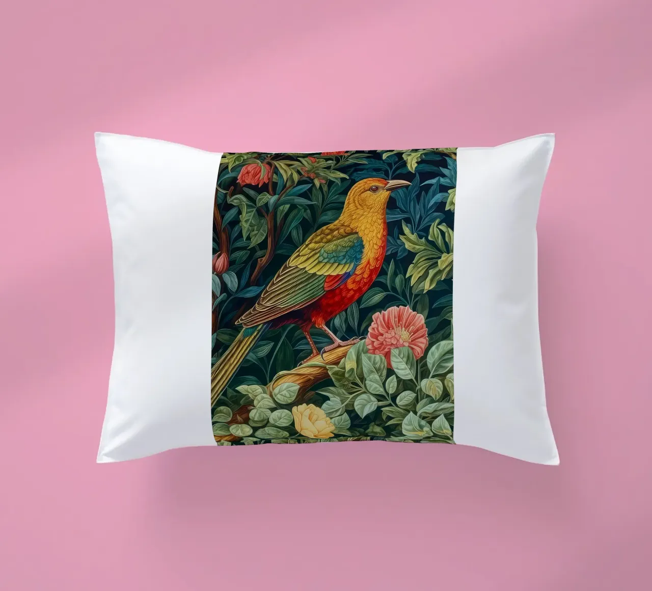 uccelli appollaiati sui rami degli alberi in fiore cuscino da Ropech Shop