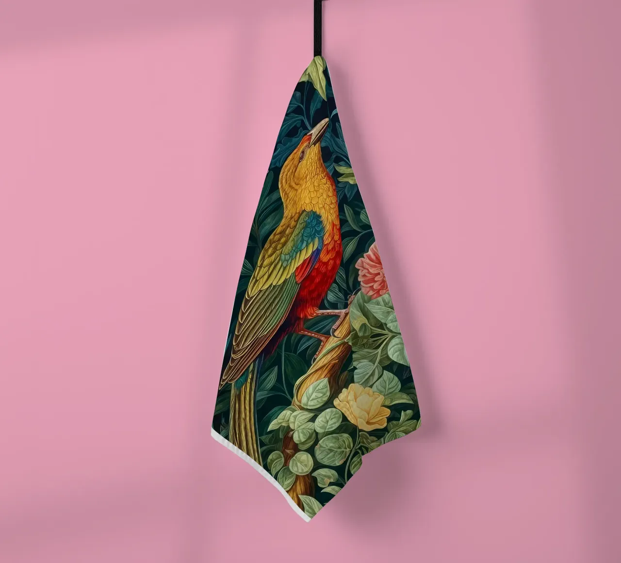 uccelli appollaiati sui rami degli alberi in fiore canovaccio da cucina da Ropech Shop