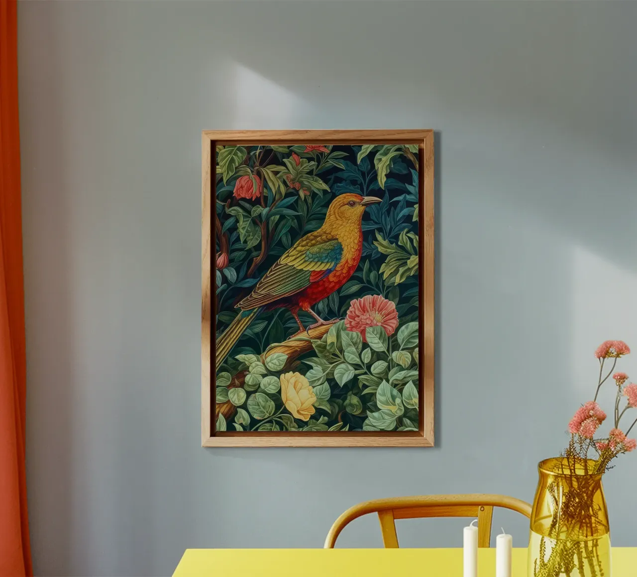 uccelli appollaiati sui rami degli alberi in fiore pannello forex da Ropech Shop