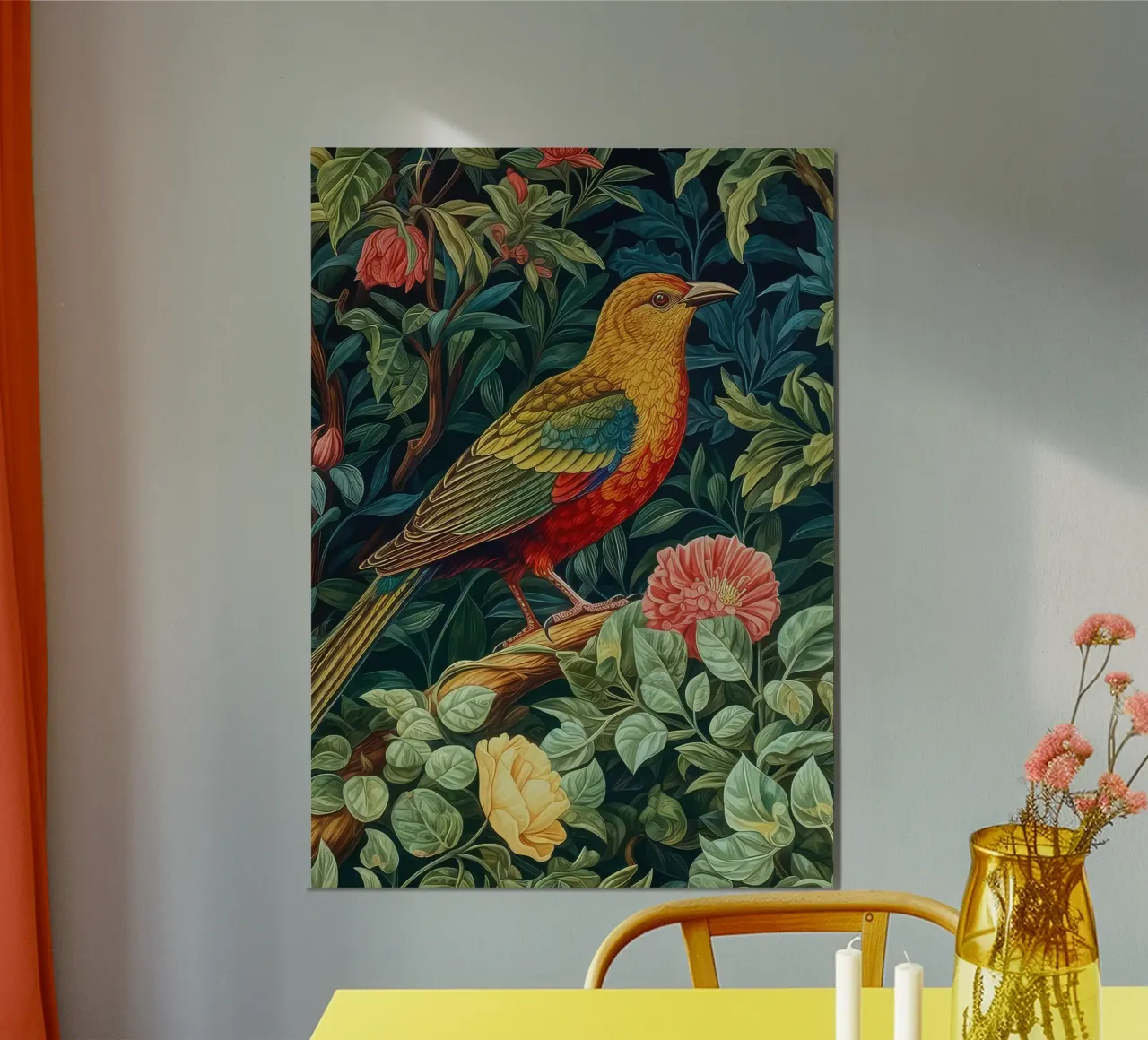 uccelli appollaiati sui rami degli alberi in fiore carta hahnemühle da Ropech Shop