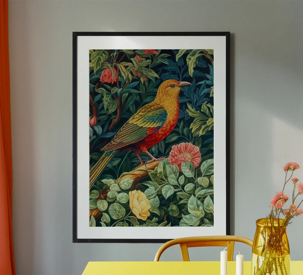 uccelli appollaiati sui rami degli alberi in fiore carta hahnemühle da Ropech Shop