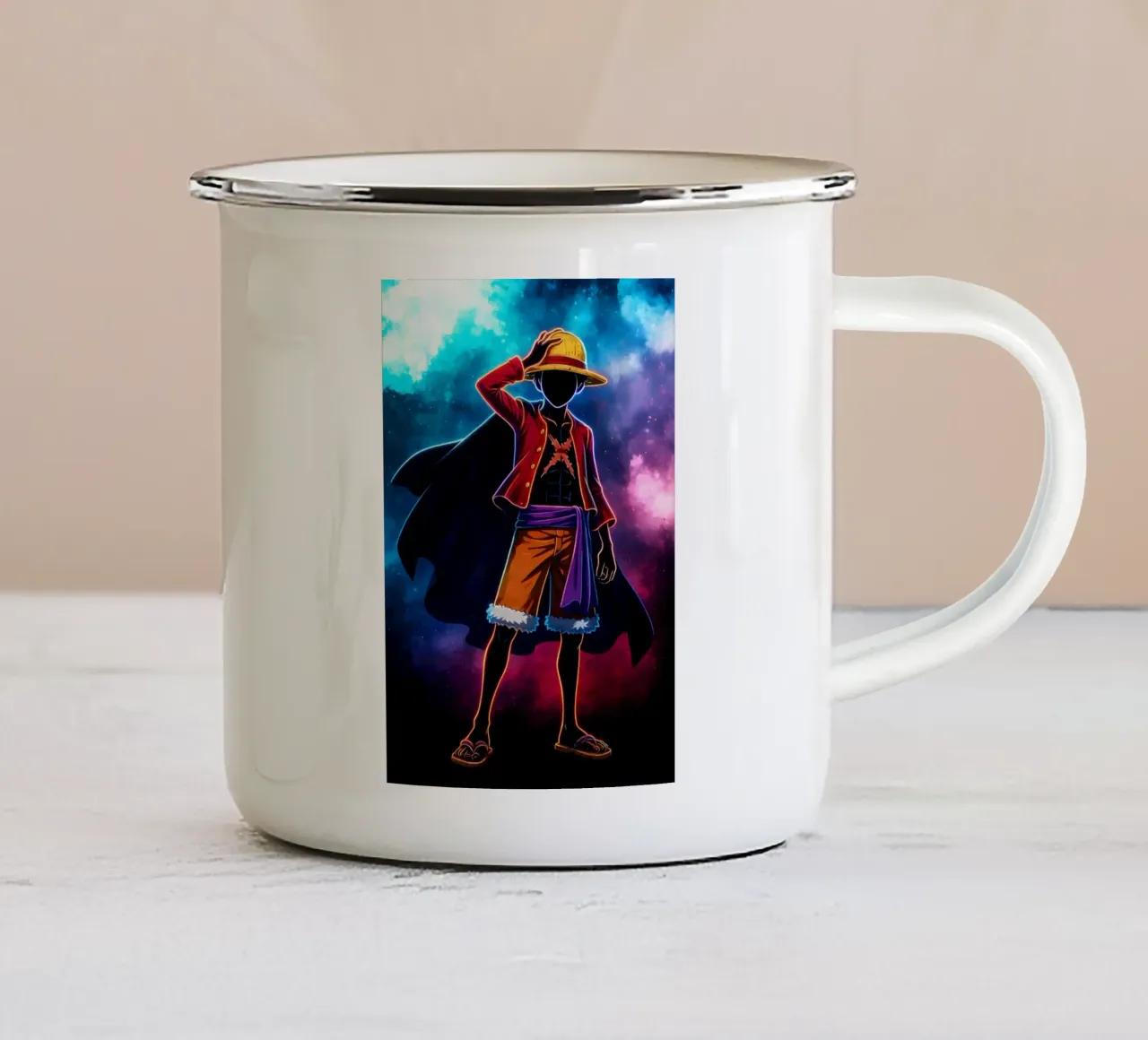 Soul Of One piece Monkey D. Luffy tazza in smalto da DGSoulheroes
