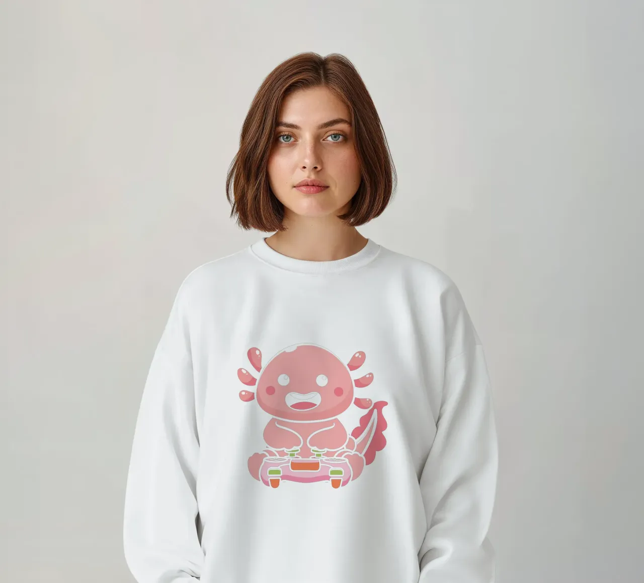Axolotl and video game felpa da edsonramosart