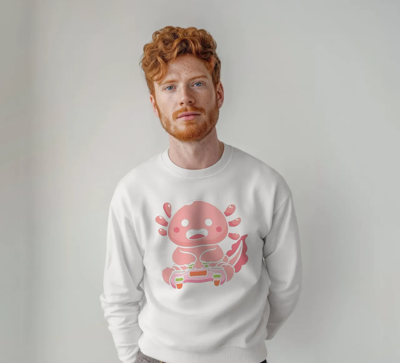 Axolotl and video game felpa da edsonramosart