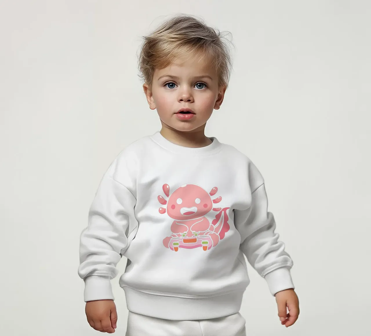 Axolotl and video game felpa neonato da edsonramosart