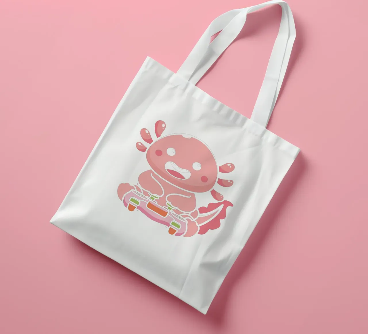Axolotl and video game borsa in juta da edsonramosart