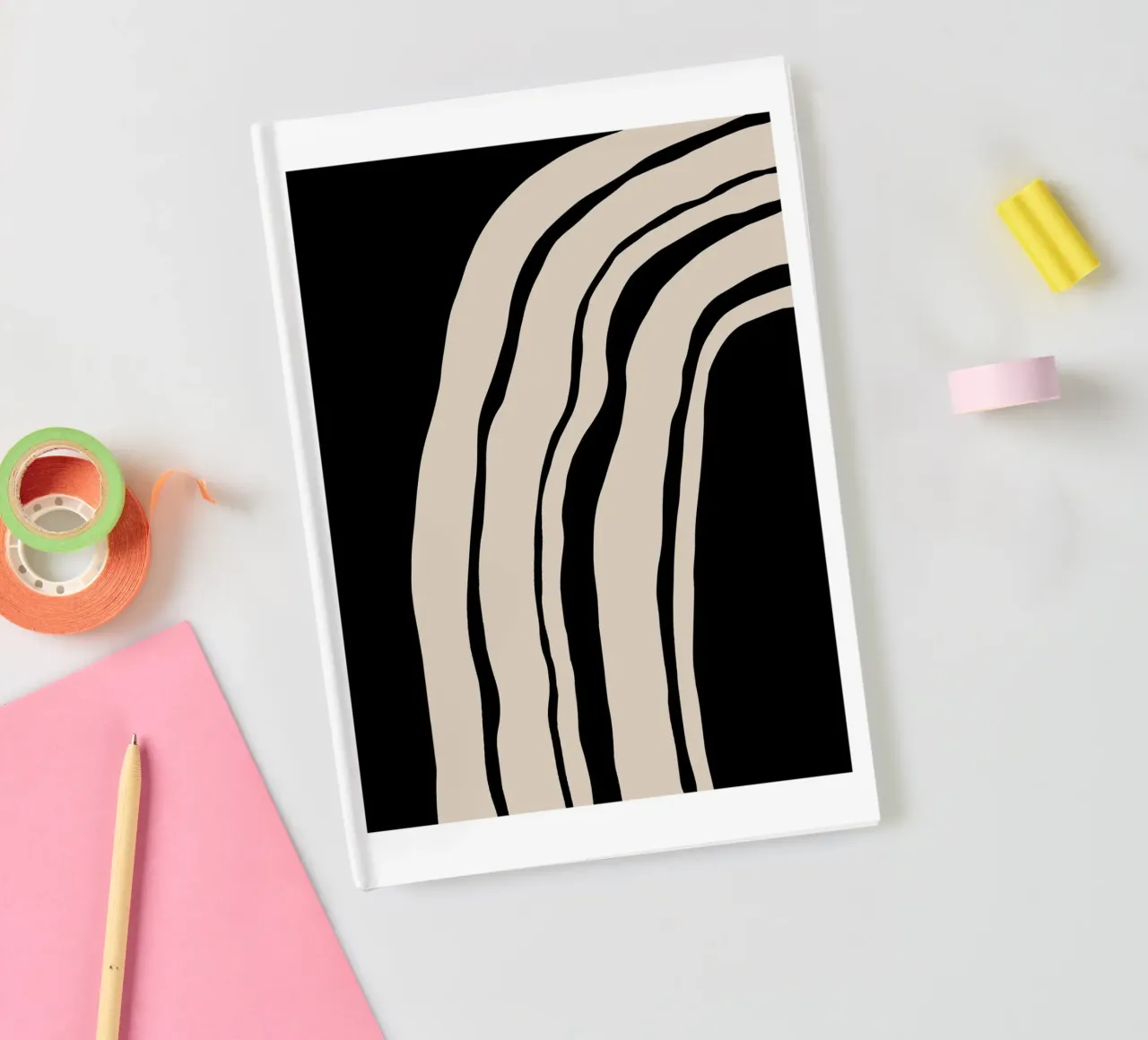Abstract Lines Contour Wall Art 1 notebook by vintageshop