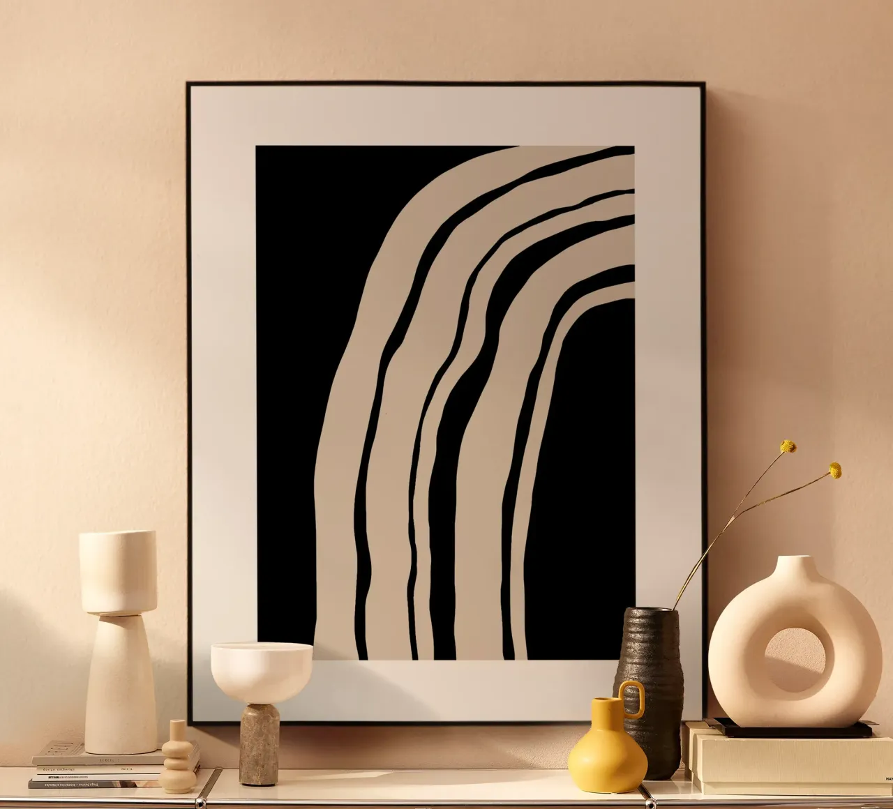 Abstract Lines Contour Wall Art 1 alluminio dibond da vintageshop