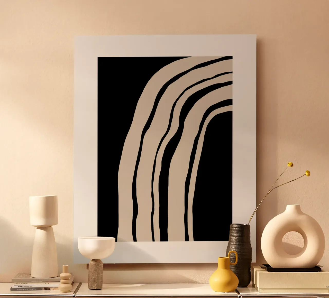 Abstract Lines Contour Wall Art 1 alluminio dibond da vintageshop