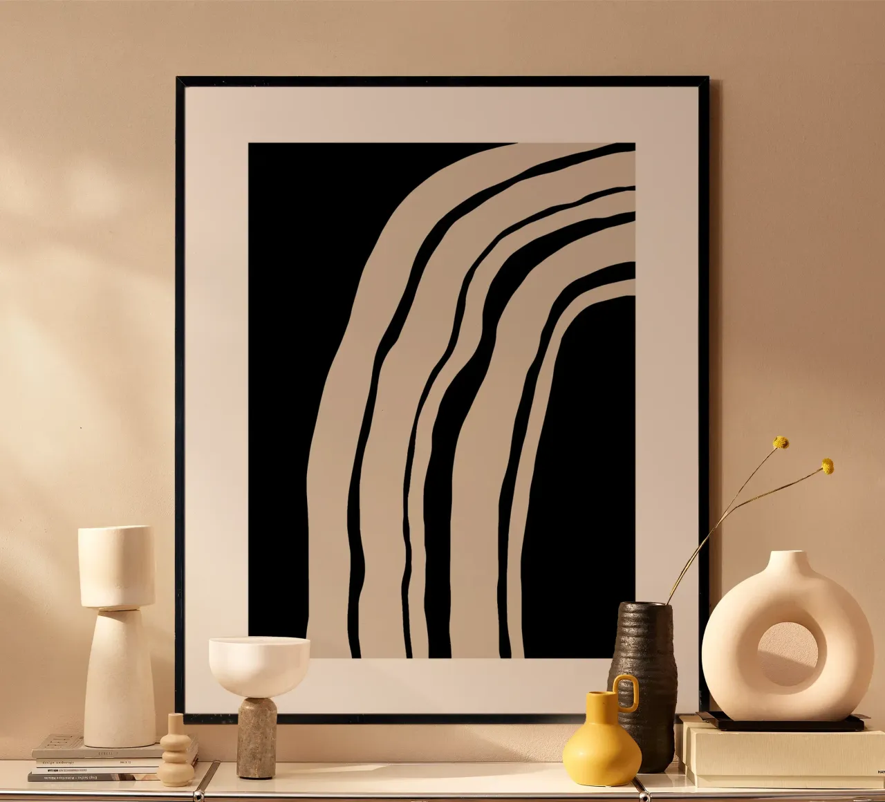 Abstract Lines Contour Wall Art 1 carta hahnemühle da vintageshop