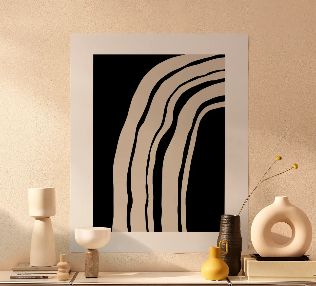 Abstract Lines Contour Wall Art 1 carta hahnemühle da vintageshop