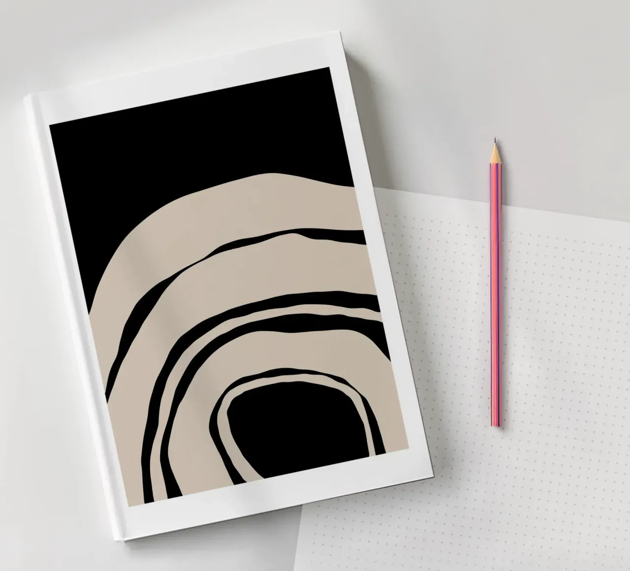 Abstract Lines Contour Wall Art 2 notebook by vintageshop