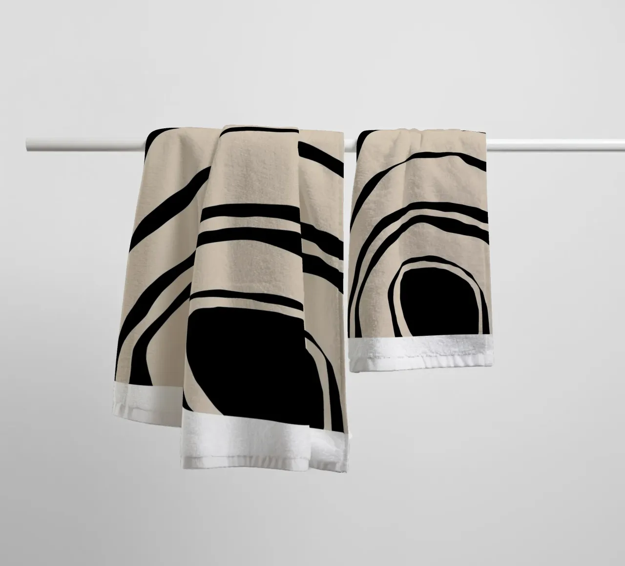 Abstract Lines Contour Wall Art 2 asciugamano da bagno da vintageshop