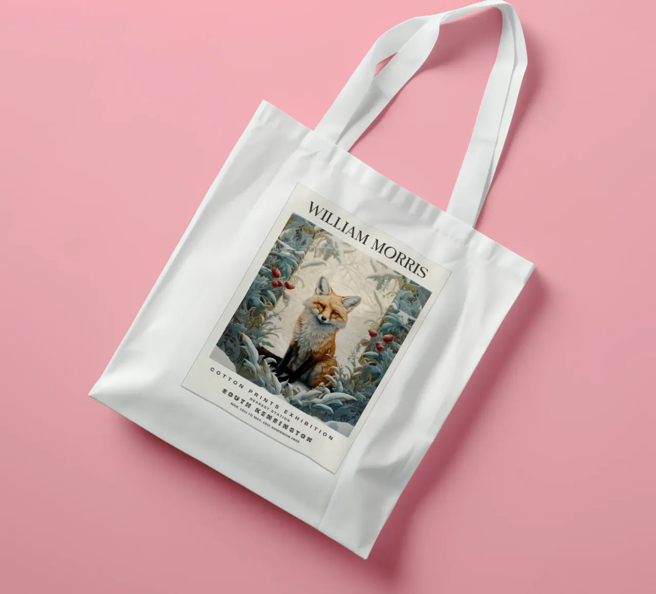 a fierce fox with leaves covered with snow tote bag by Ropech Shop