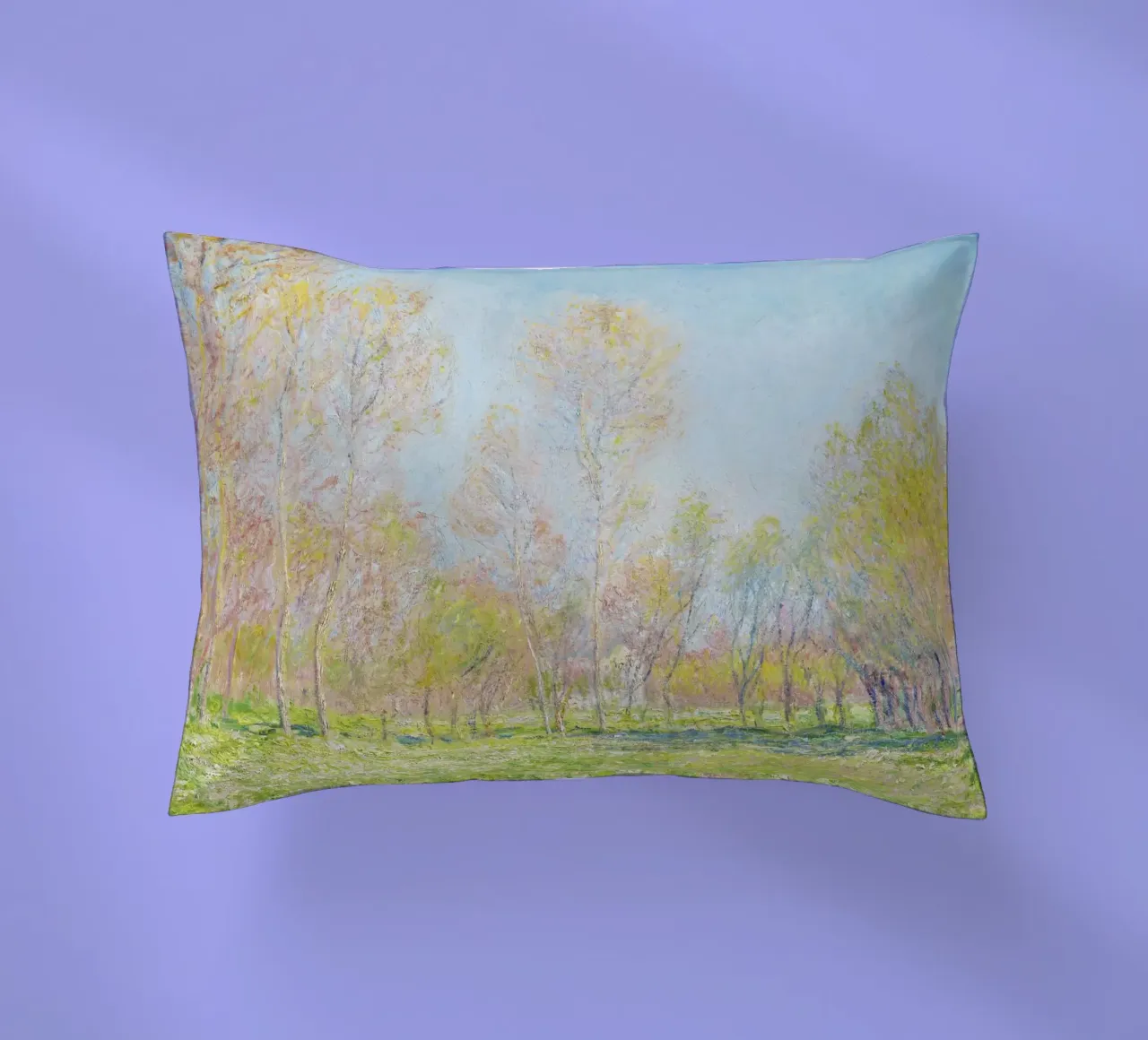 Spring in Giverny (1890) by Claude Monet decorative cushion by Art History