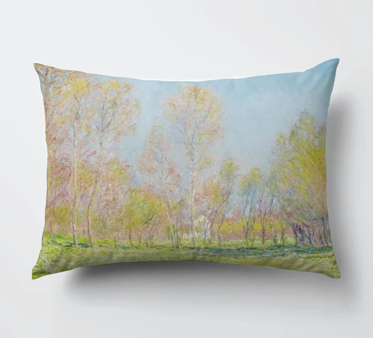Spring in Giverny (1890) by Claude Monet decorative cushion by Art History