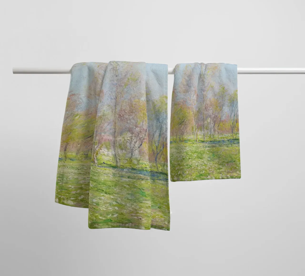 Spring in Giverny (1890) by Claude Monet towel by Art History