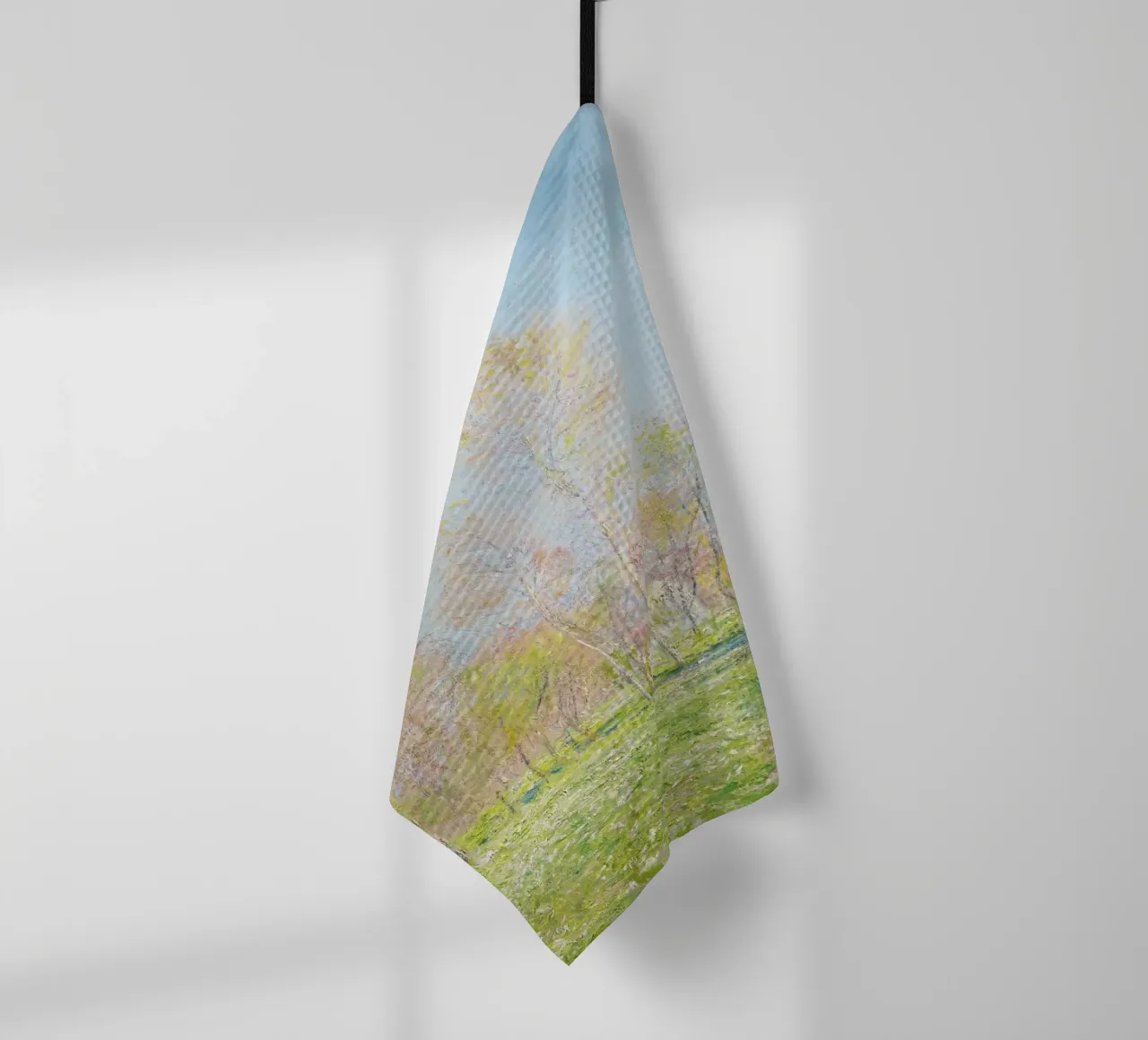 Spring in Giverny (1890) by Claude Monet tea towel by Art History