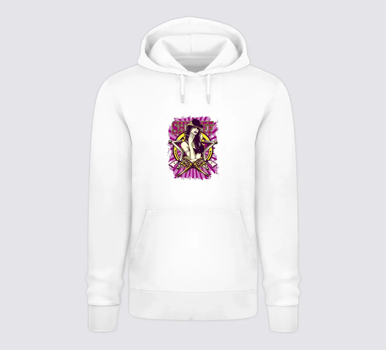 Donna sceriffo Illustrazione d'arte felpa con cappuccio da Cute